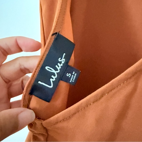 Lulu's Terracotta Cool Moves Backless Tank Top Sleeveless Blouse - Picture 6 of 6